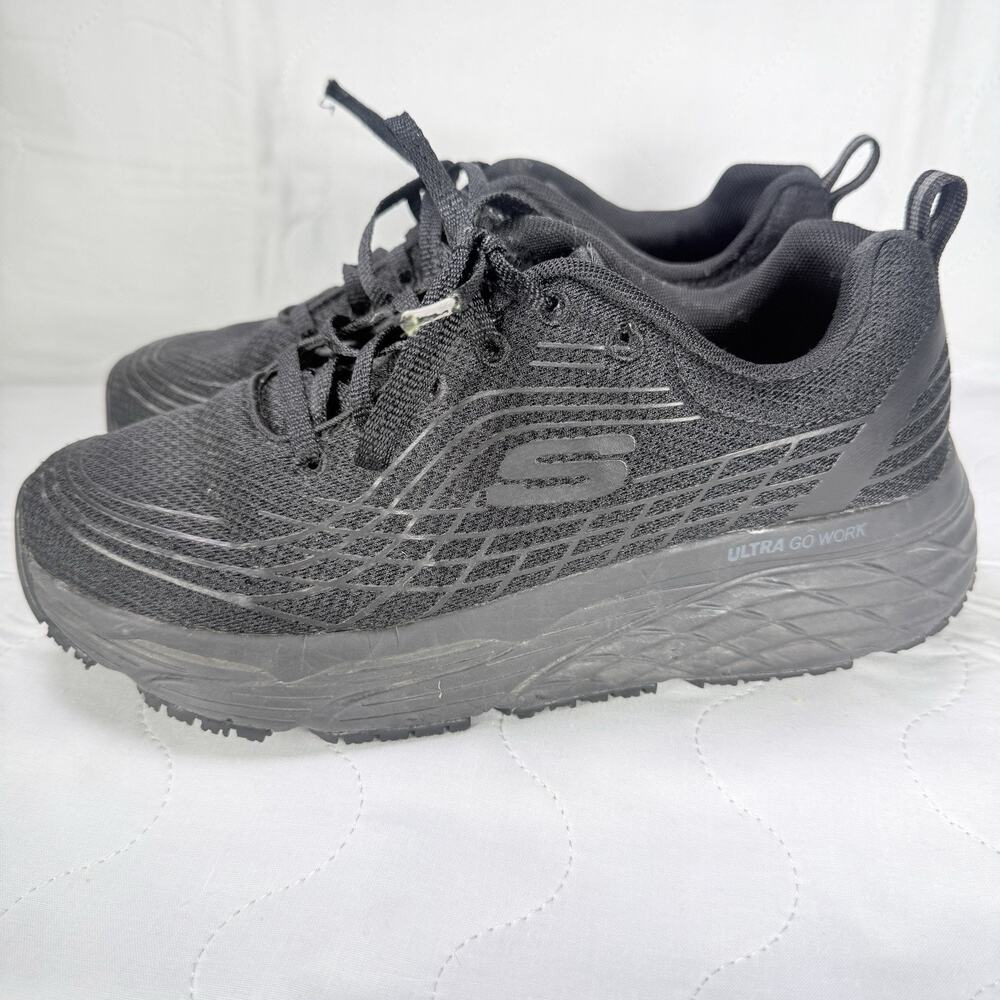 Skechers Work Max Cushioning Elite SR Womens Work Shoes, Sneakers, Black, Sz 7.5